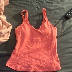 lulu lemon align tank waist length raspberry cream size 4